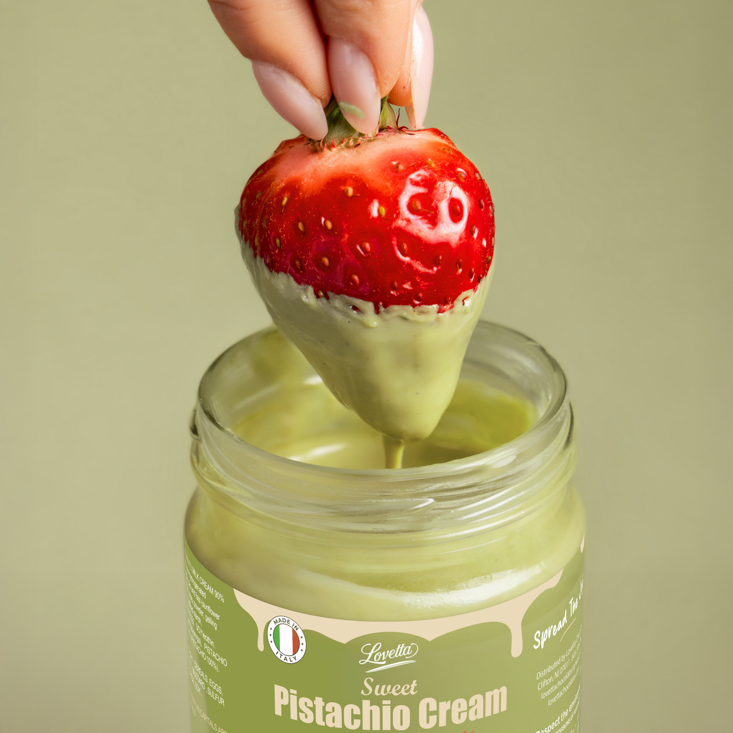 Pistachio Cream 200g (7.05 oz) – Italian Pistachio Butter, Pistachio Paste & Spread, Crema de Pistachio Dubai – Pistachio Cream for Dubai Chocolate, Baking, Desserts, Toppings
