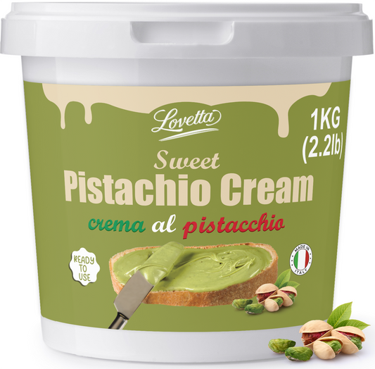 Pistachio Cream 1kg (2.2lb) – Bulk Italian Crema de Pistachio Dubai, Premium Pistachio Butter, Pistachio Paste & Spread – Pistachio Cream for Dubai Chocolate, Baking & Desserts